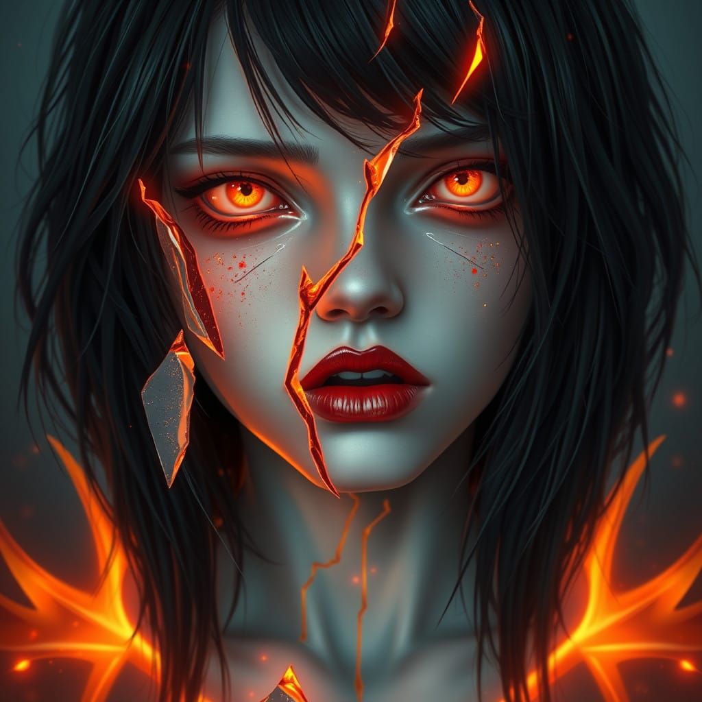 Ethereal Goddess Shattered in Dark Mystical Fantasy