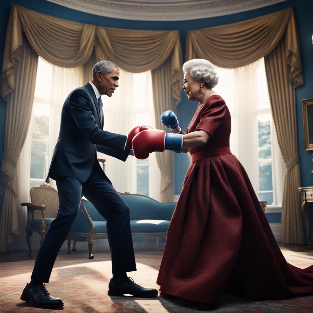 Queen Elizabeth vs Obama: Hyperrealistic Boxing Match