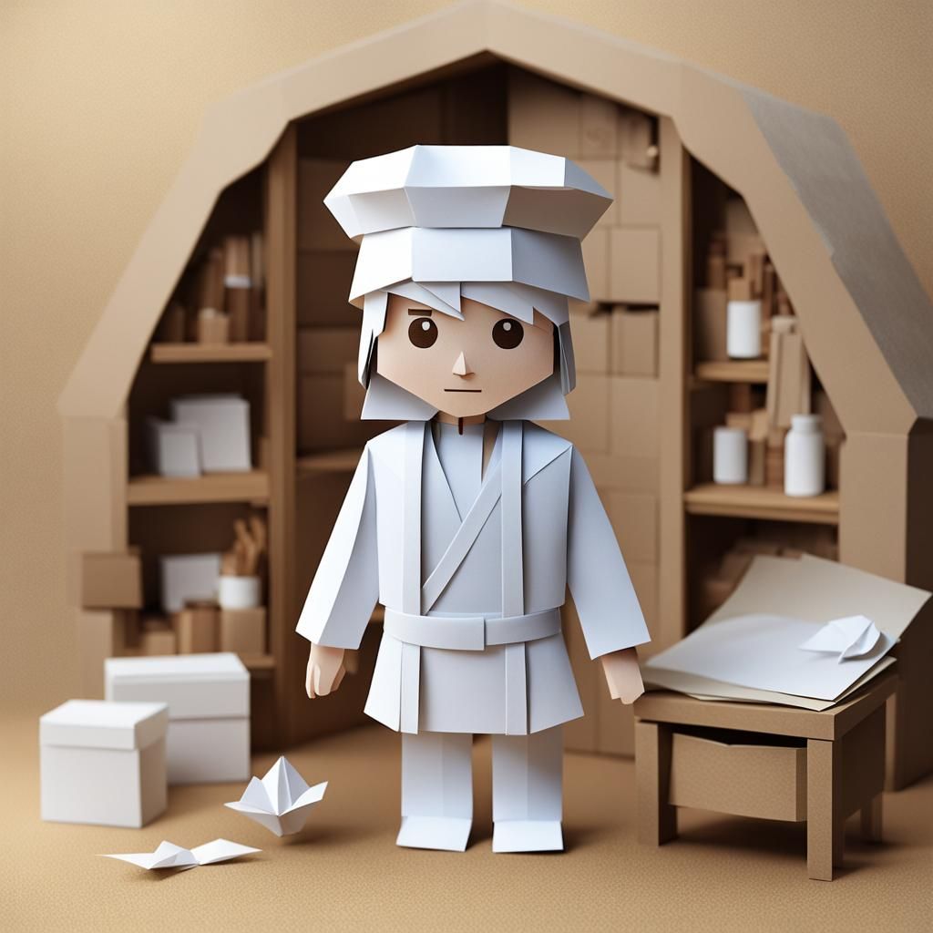 Origami Paper Sculpture of Peter from Romeo and Juliet