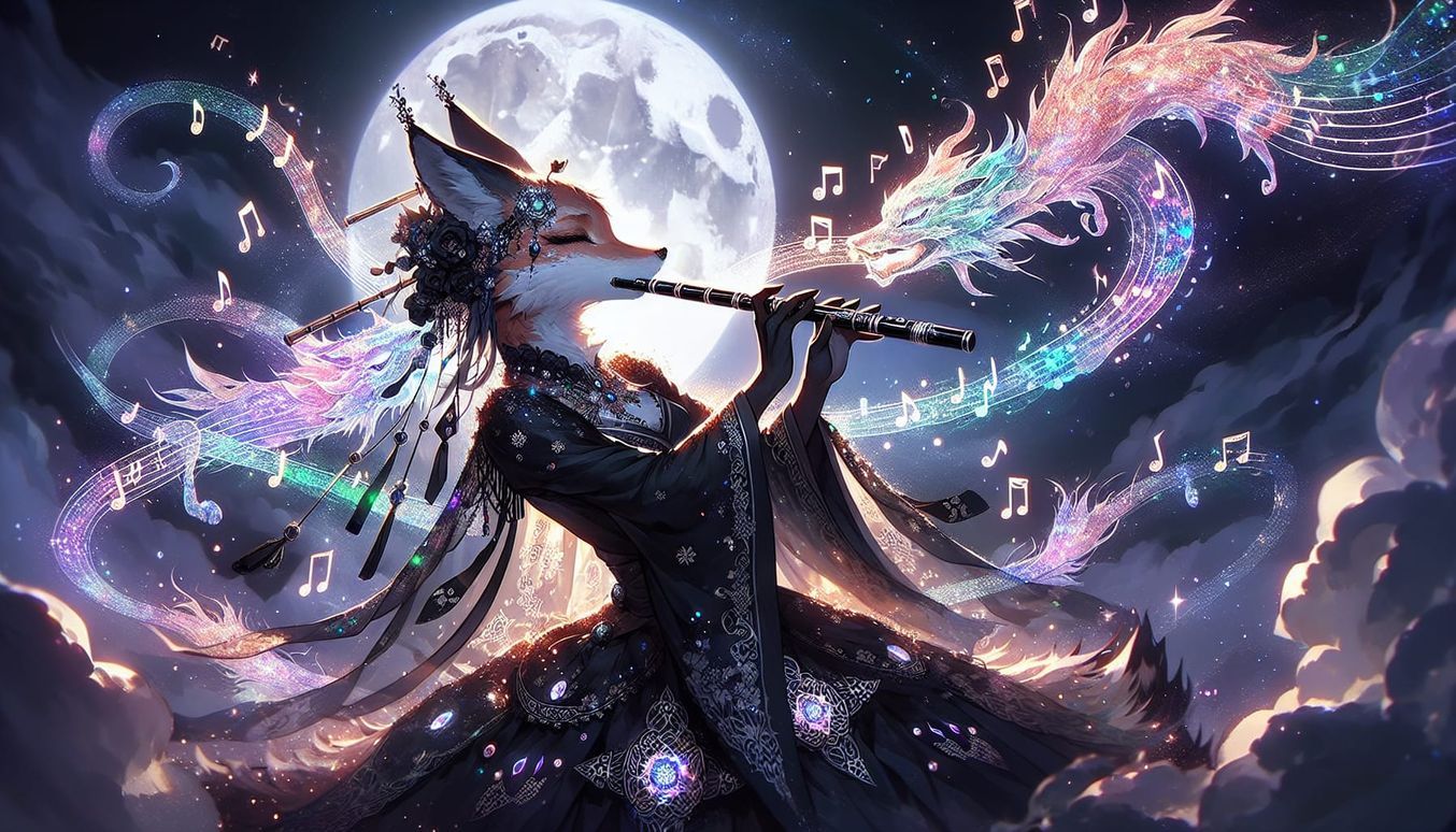 Fox Flautist Conjures Dragons in Dark Fantasy Anime