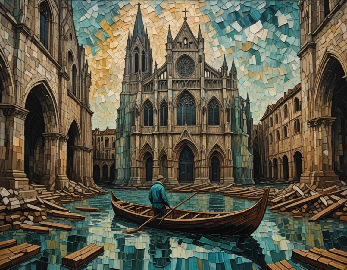 Impasto Dream of a Ruined Cathedral