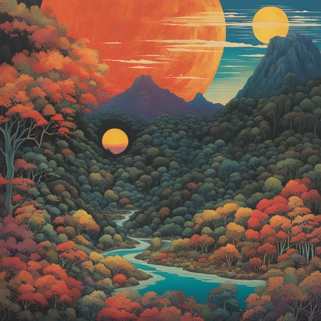 Psychedelic Cosmic Landscape Album Art