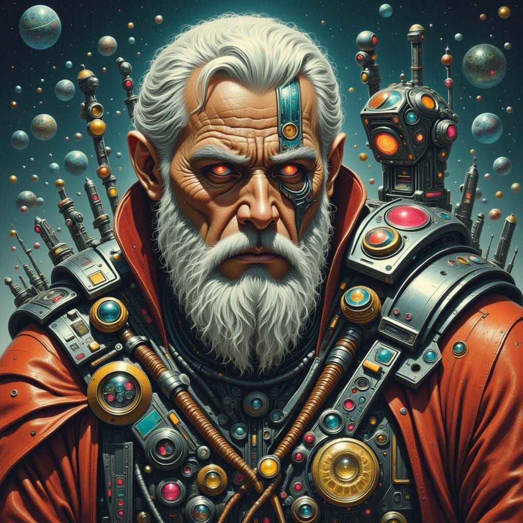 Giant Warrior with White Hair and Eye Patch