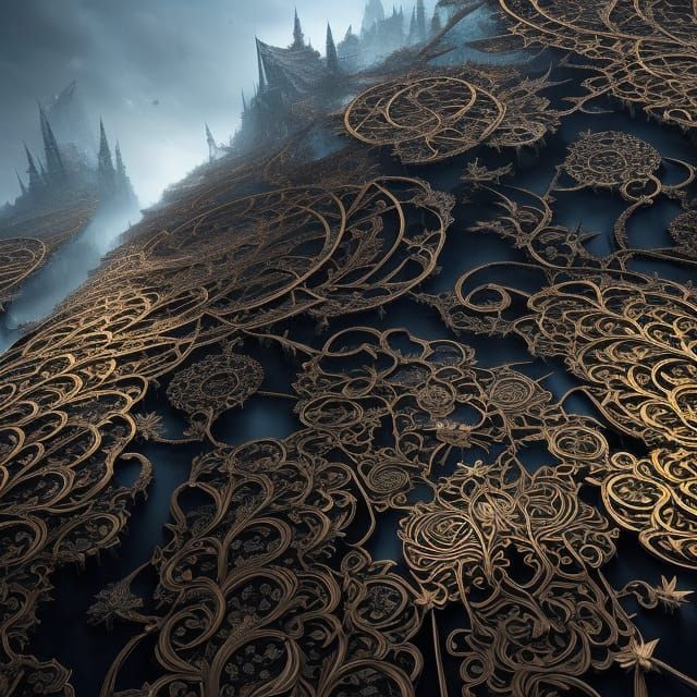 Intricate Black and White Fractal Art