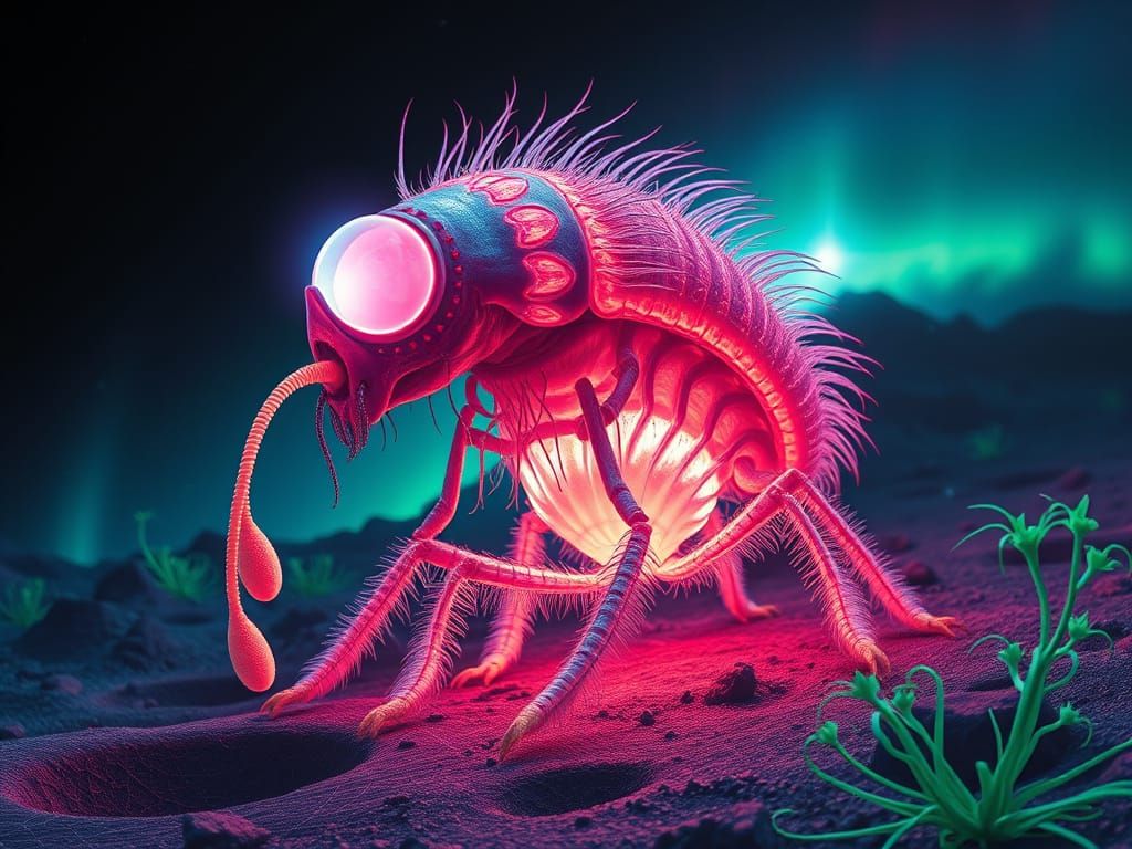 Psychedelic Alien Landscape in Kirlian Photography Style