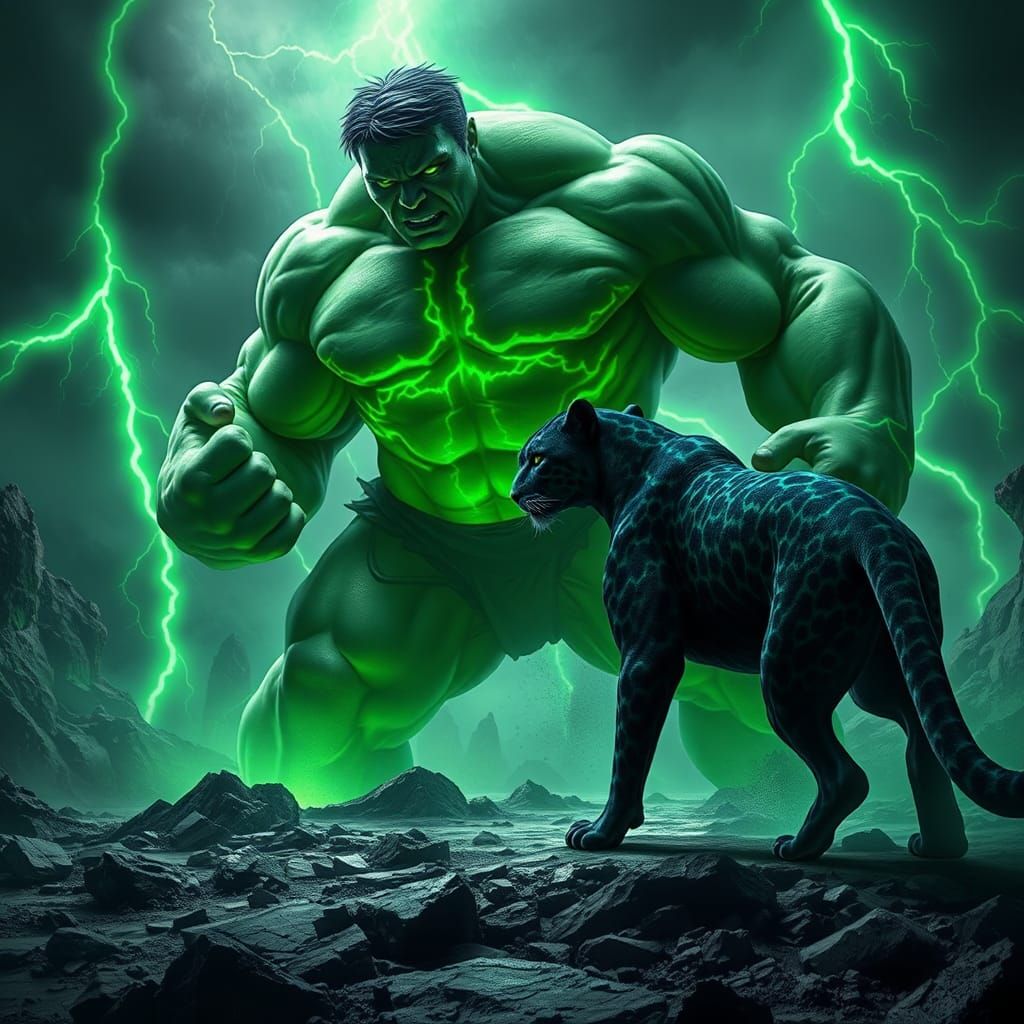 Hulk-like Giant Confronts Green Energy Cheetah