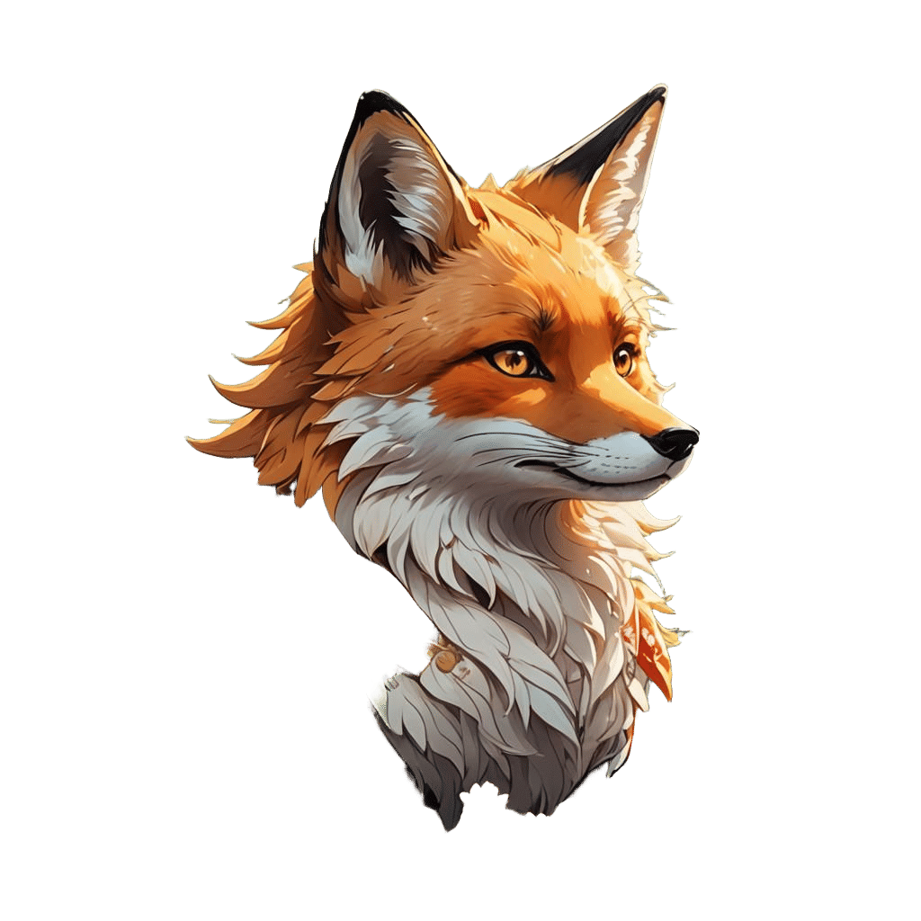 Cute Fox in Anime Style Illustration