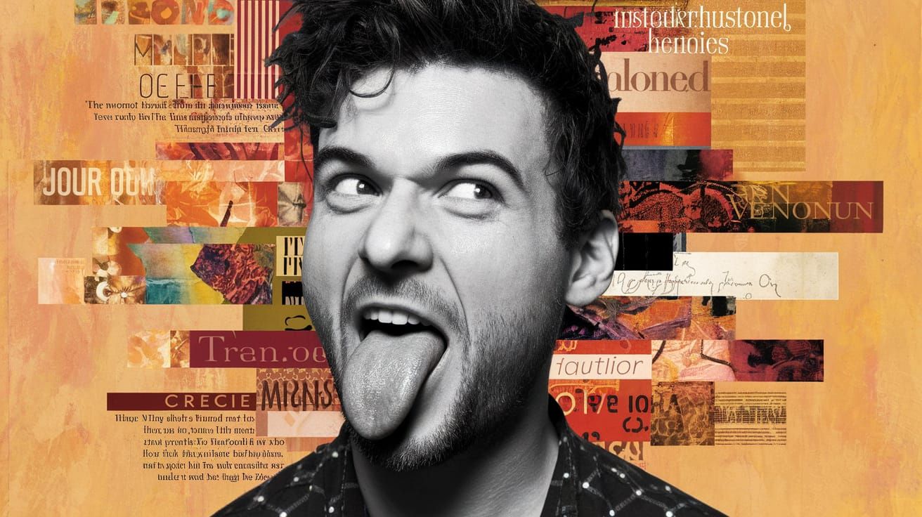 A Provocative Portrait of Creative Focus in Collage Style