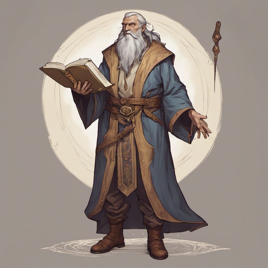 Goliath Wizard Reads Spellbook, Dungeons and Dragons Portrai...