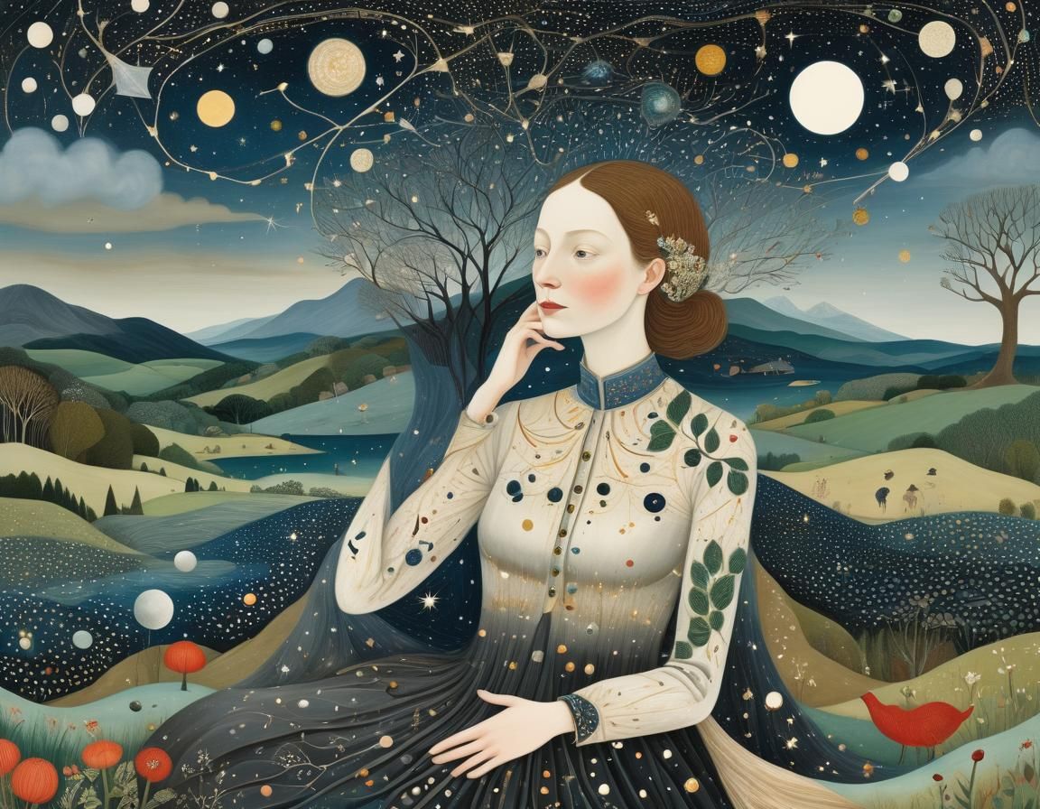 Ethereal Mindscape: Intertwined Bodies in Surreal Fantasy