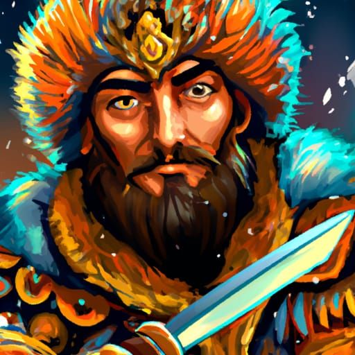 Afghan King with Knife: Hyperdetailed Portrait