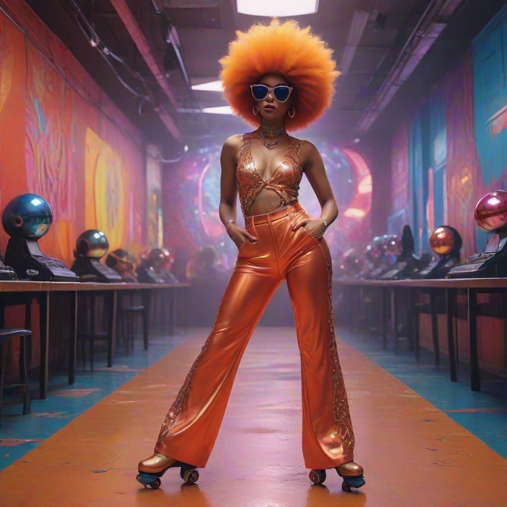 Disco Dragon Dances with Vibrant Fox in Glittering Style