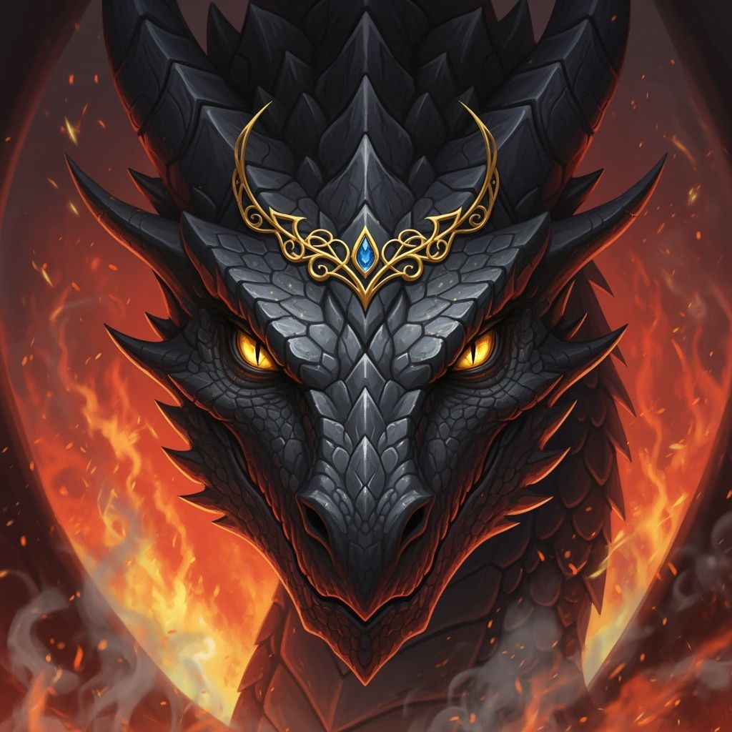 Dragon's Gaze: Hyperrealistic Portrait with Golden Crown