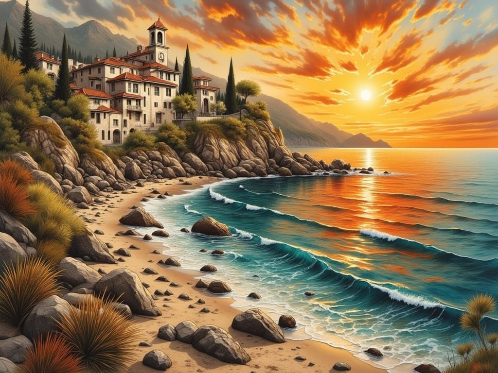 Mediterranean Sun on rocks