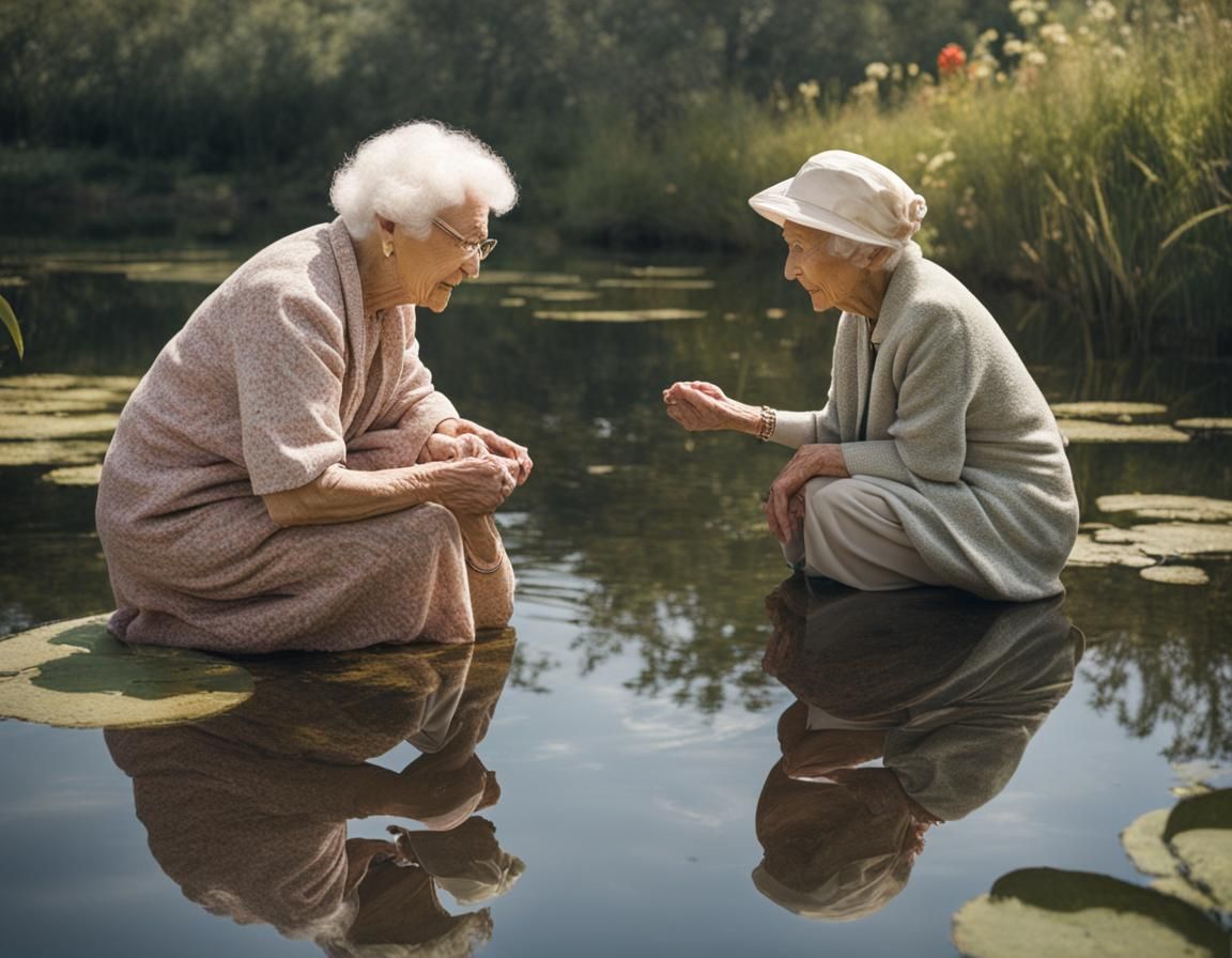 Elderly women BFFs