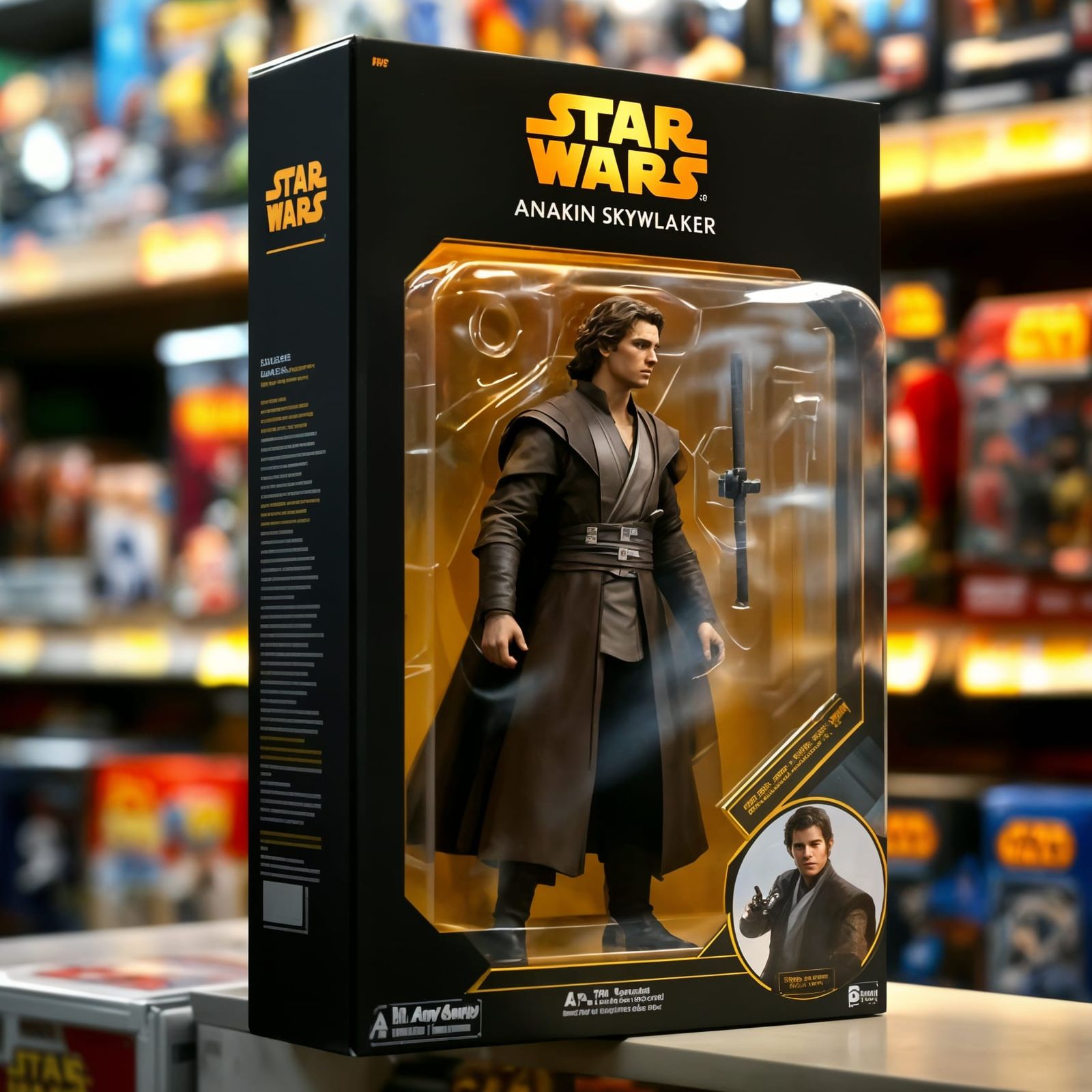 Star Wars Action Figure Displayed on Store Shelf