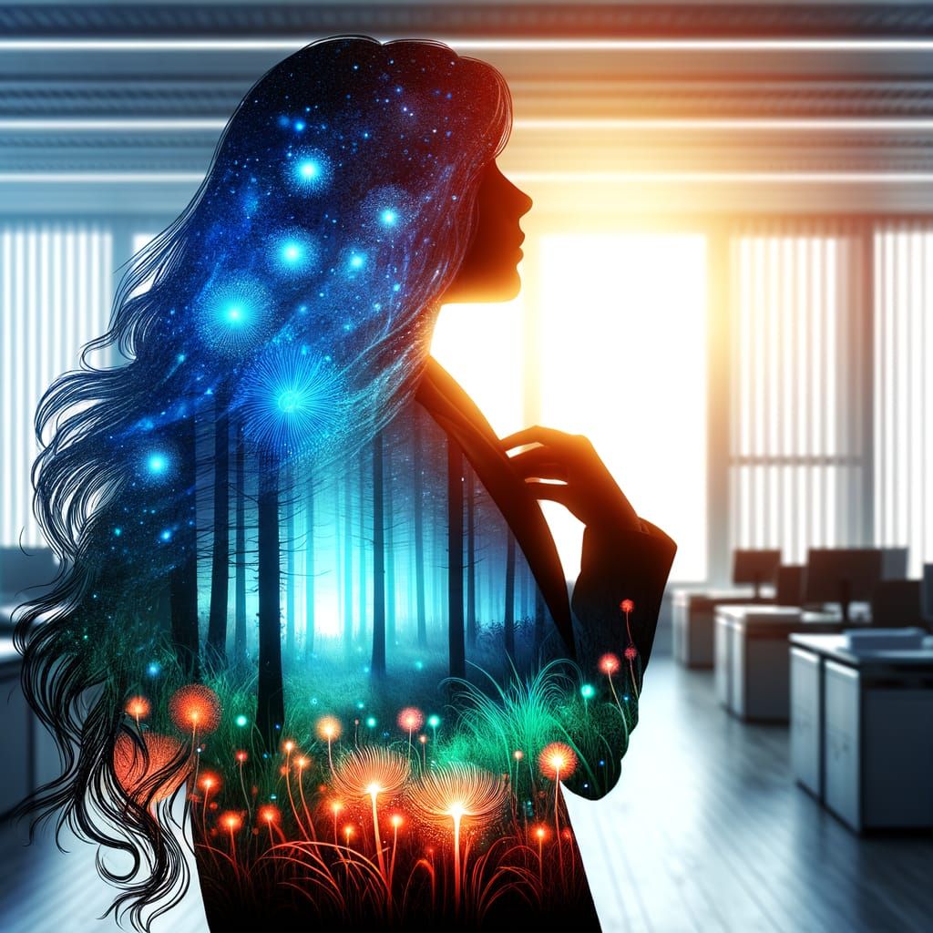 Ethereal Woman in Luminous Forest