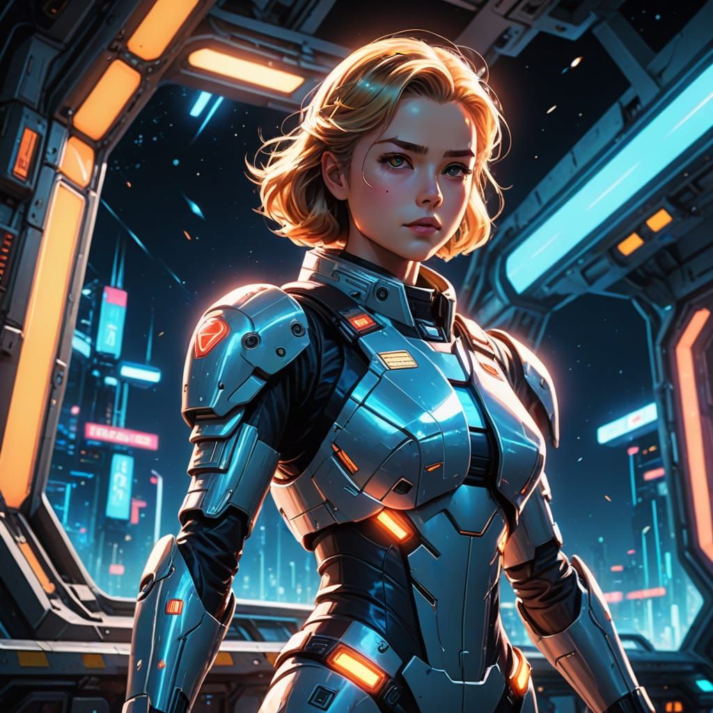 Elegant Heroine in Yamato Space Suit