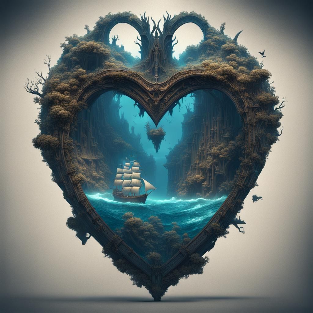 Fantastical Heart of the Ocean: Detailed Matte Painting