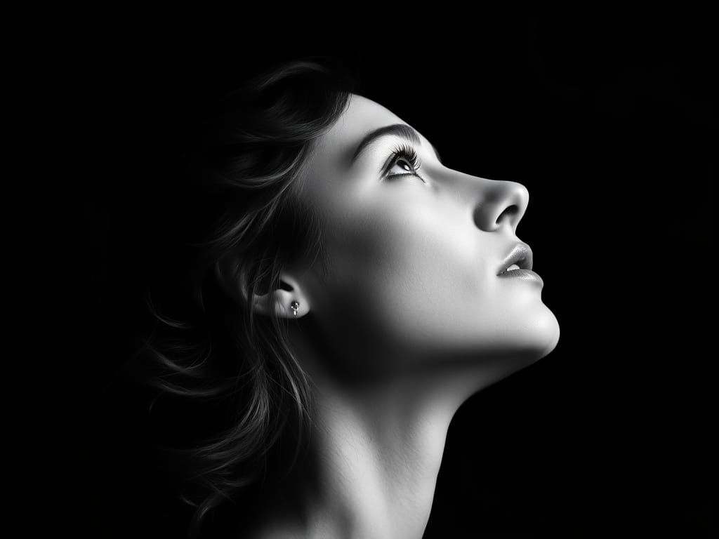 Portrait of a woman in chiaroscuro