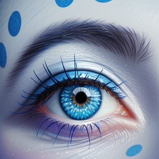 Polka Dot Eye with Reindeer in Whimsical Style