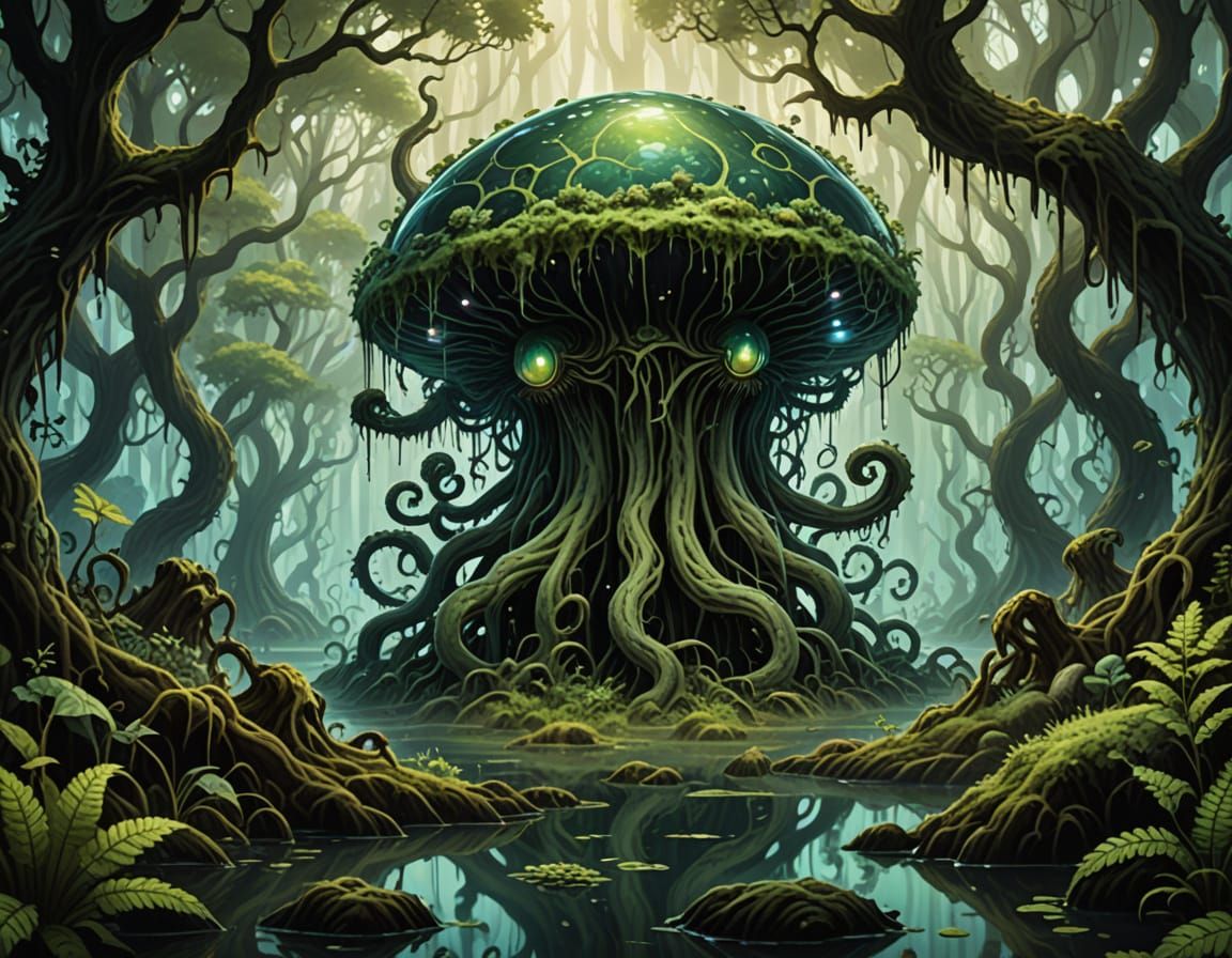 Eldritch Bayou Ooze in Dark Fantasy Style