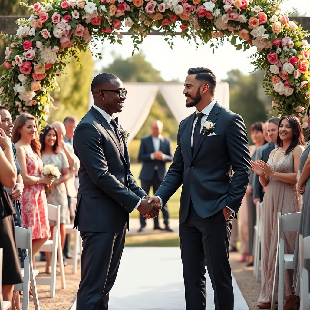 Joyful Wedding Ceremony in Romantic Realism