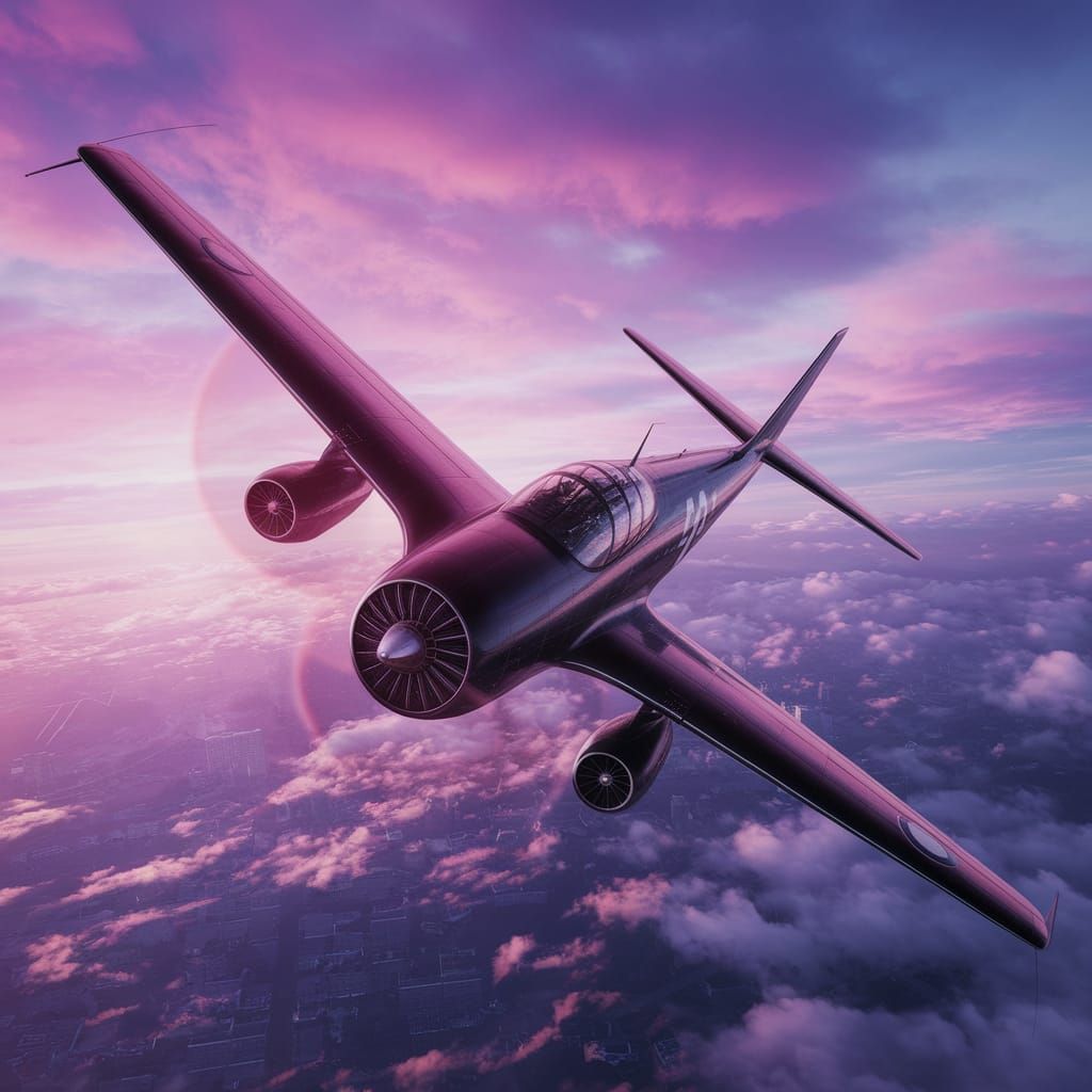 Aerodynamic Plane Diagram in Detailed Digital Painting