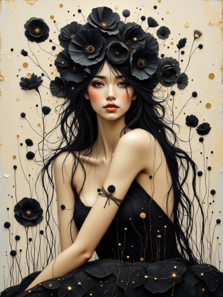 Poppy Queen in Art Nouveau Style