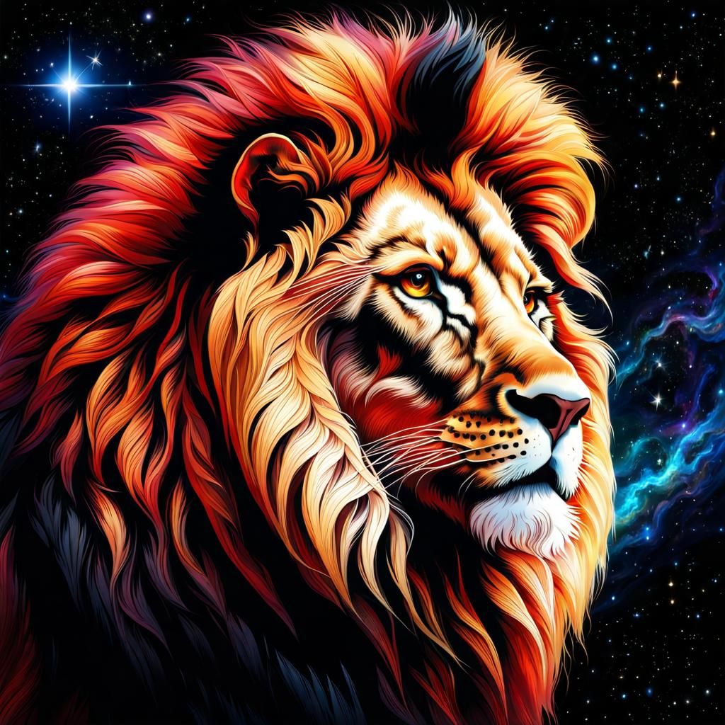 Stellar Lion in Gothic Space Art