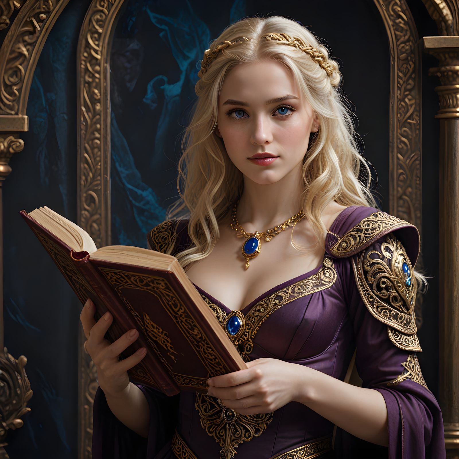 Enchanting Norse Goddess in Elegant Oil Portrait