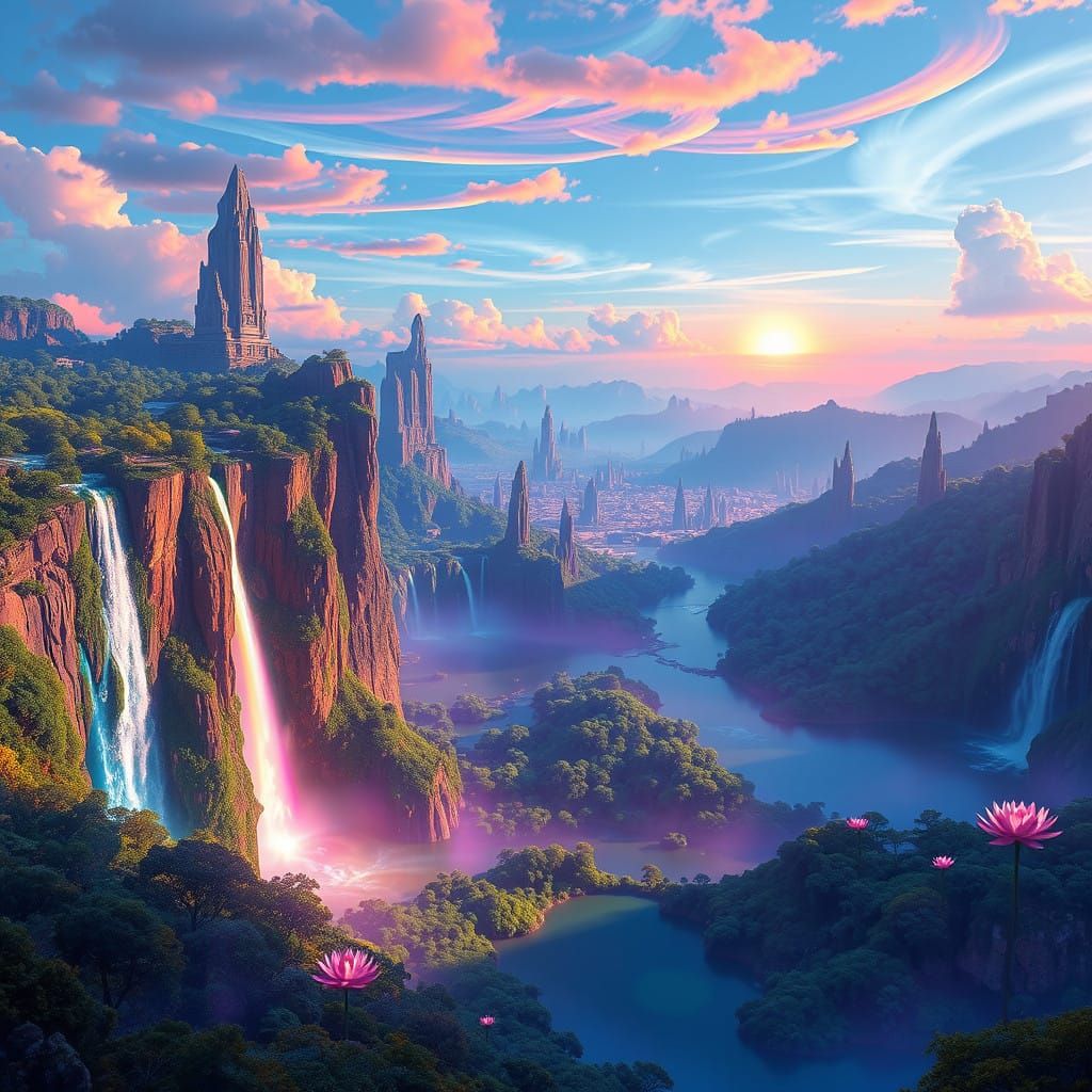 Mystical Realm of Colorful Wonder