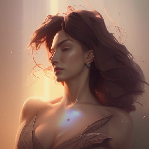 Dynamic Energy Portrait in Hyperdetailed Digital Art