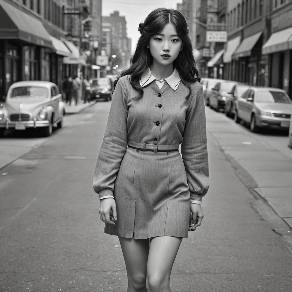 Vintage Monochrome Teenager in 1920s Chicago