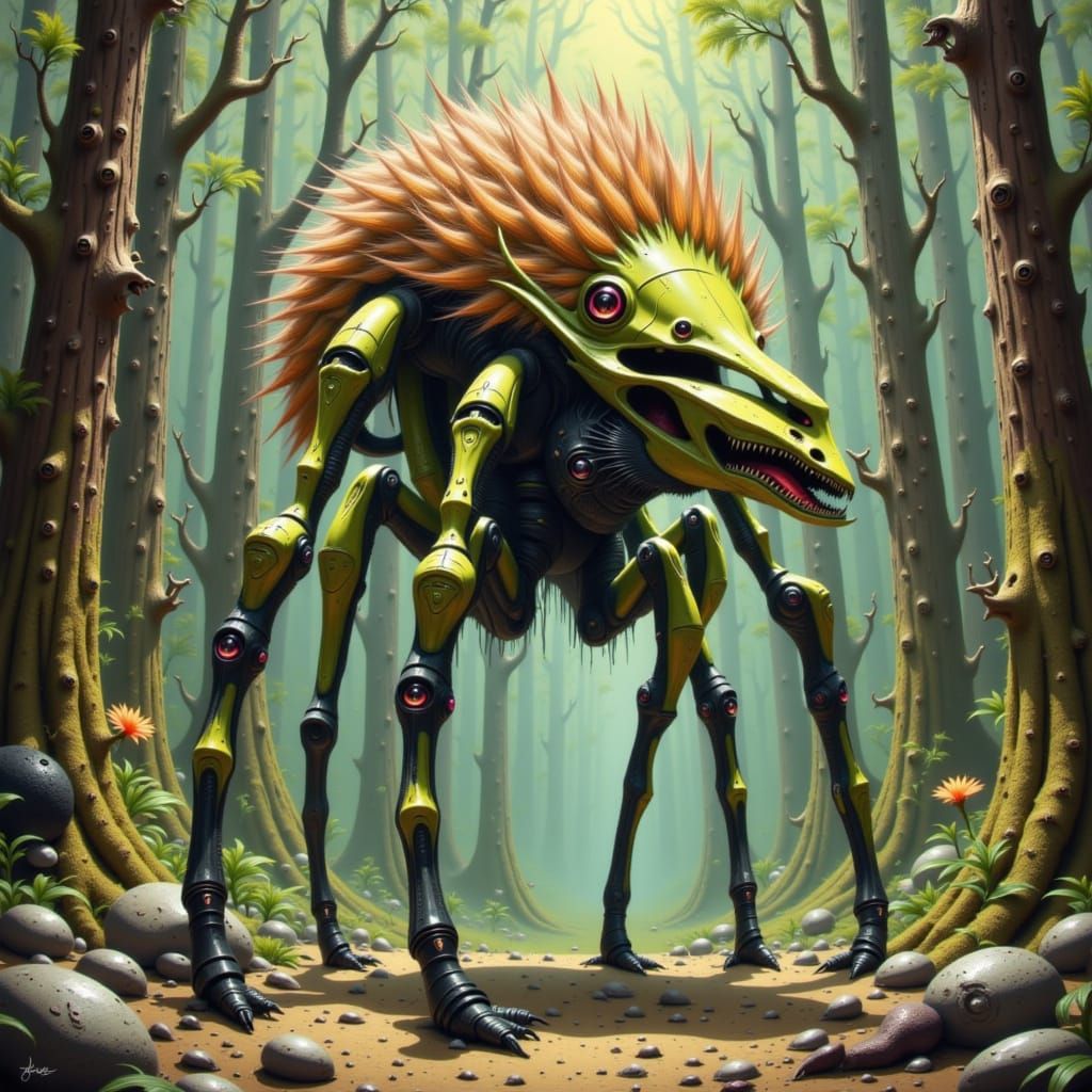 Asyyyriak Perched in Kashyyyk Forest, Dark Fantasy