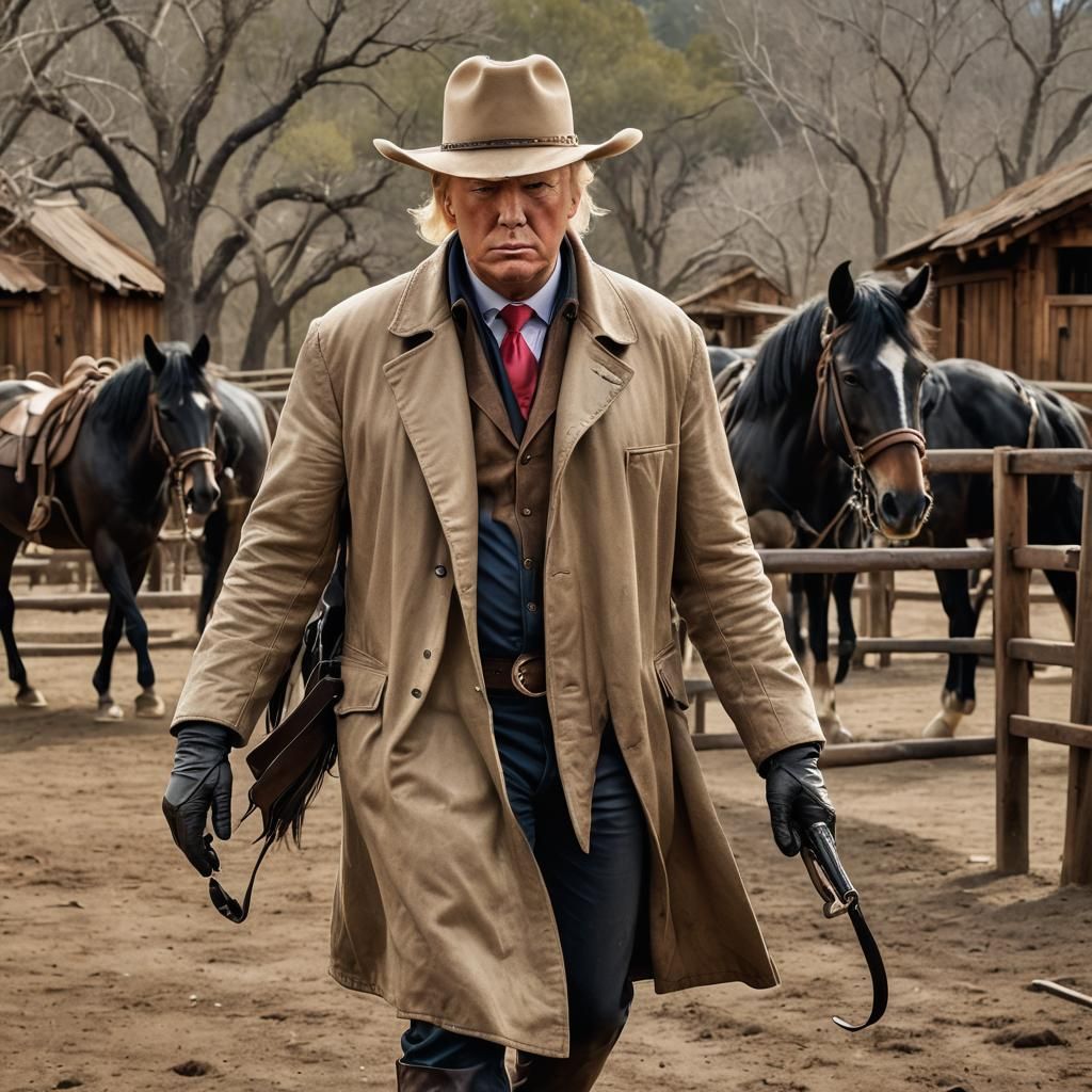 Trump as Cowboy Sheriff Rides into the Sunset