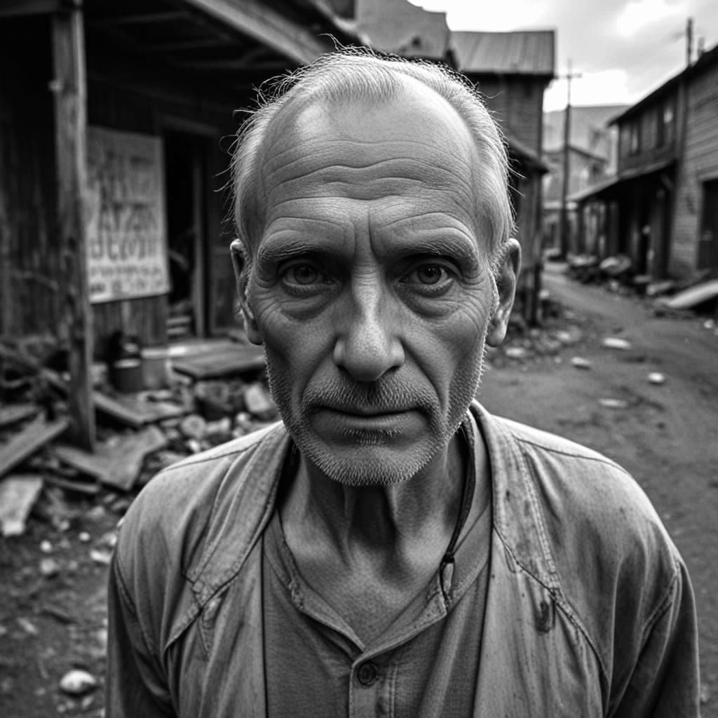 Hyperrealistic Portrait of a Weathered Human