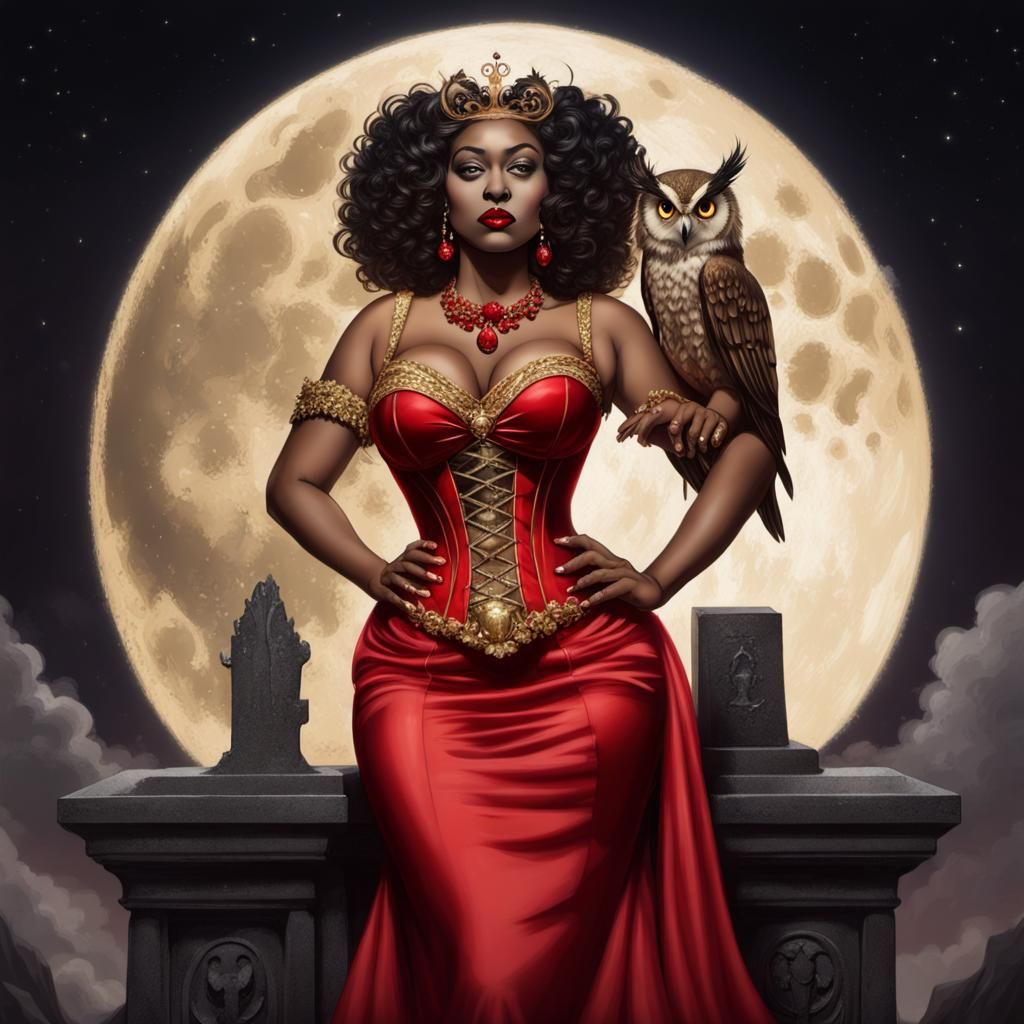 AI Image of Plus-Sized Woman with Owl