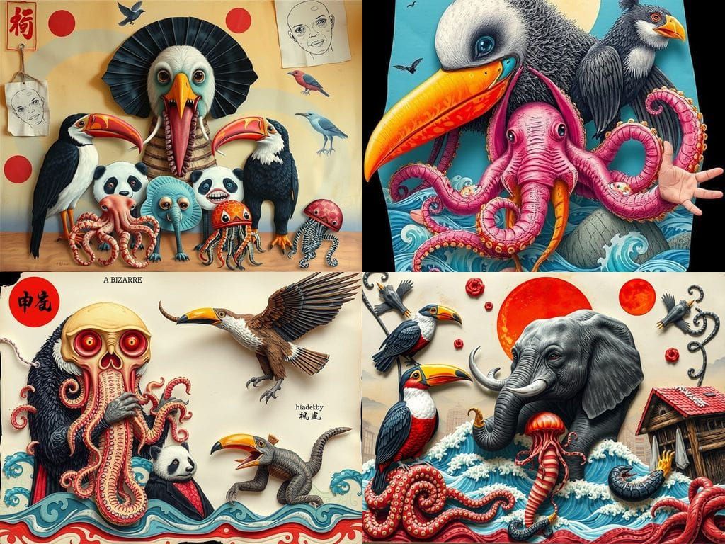 Horrific Mutant Zygote Disgrace as Mixed Media Art