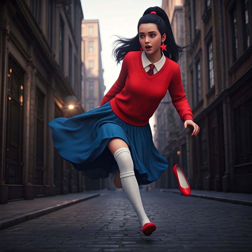 Teenage Girl Loses Shoe in Metropolis, Concept Art