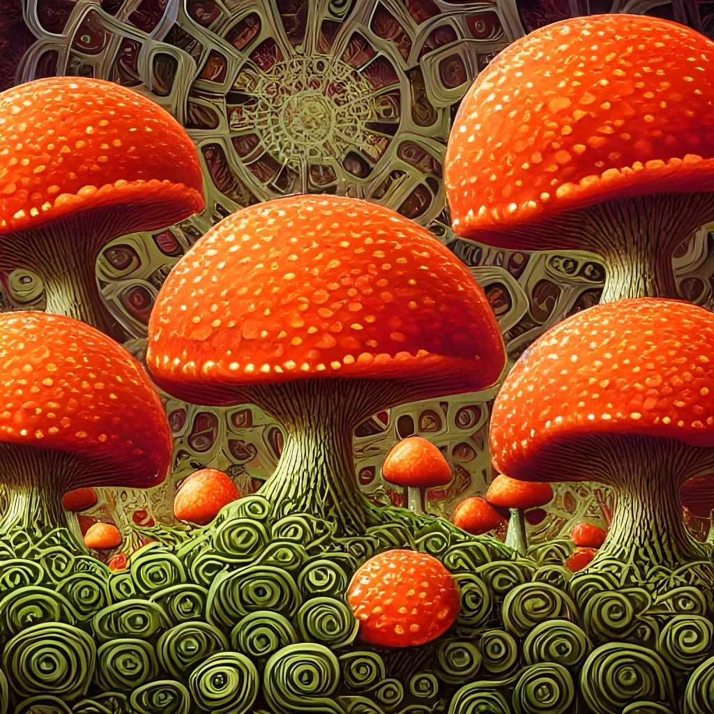 Pizza Mushroom Forest in Naoto Hattori Style