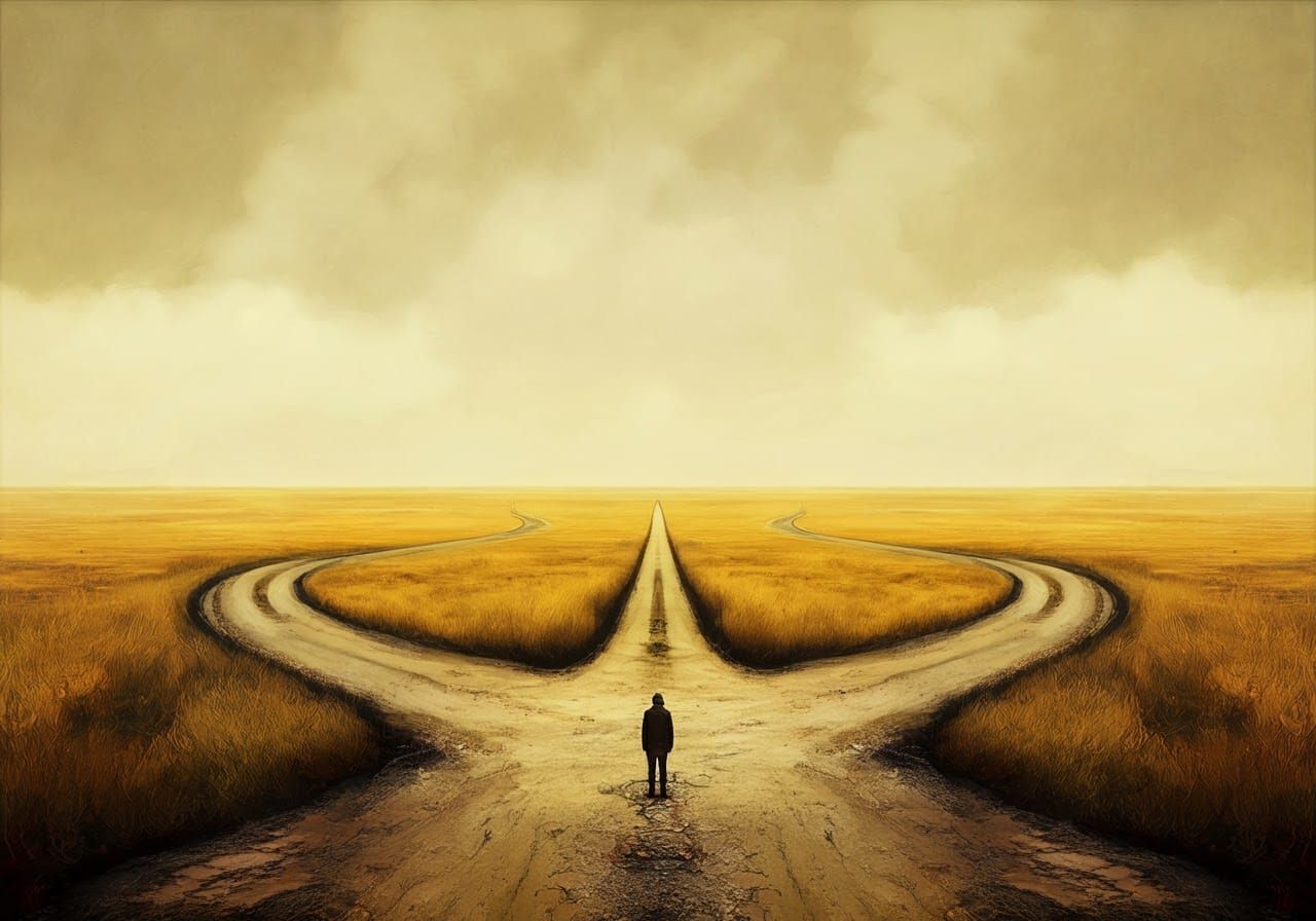 Desert Crossroads: A Moment of Reflection