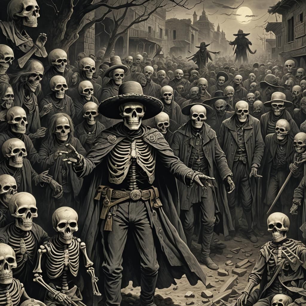 Day of the Dead in Dark Gothic Style