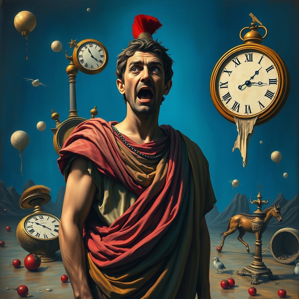 Surrealist Masterpiece: Julius Caesar in Melting Reality