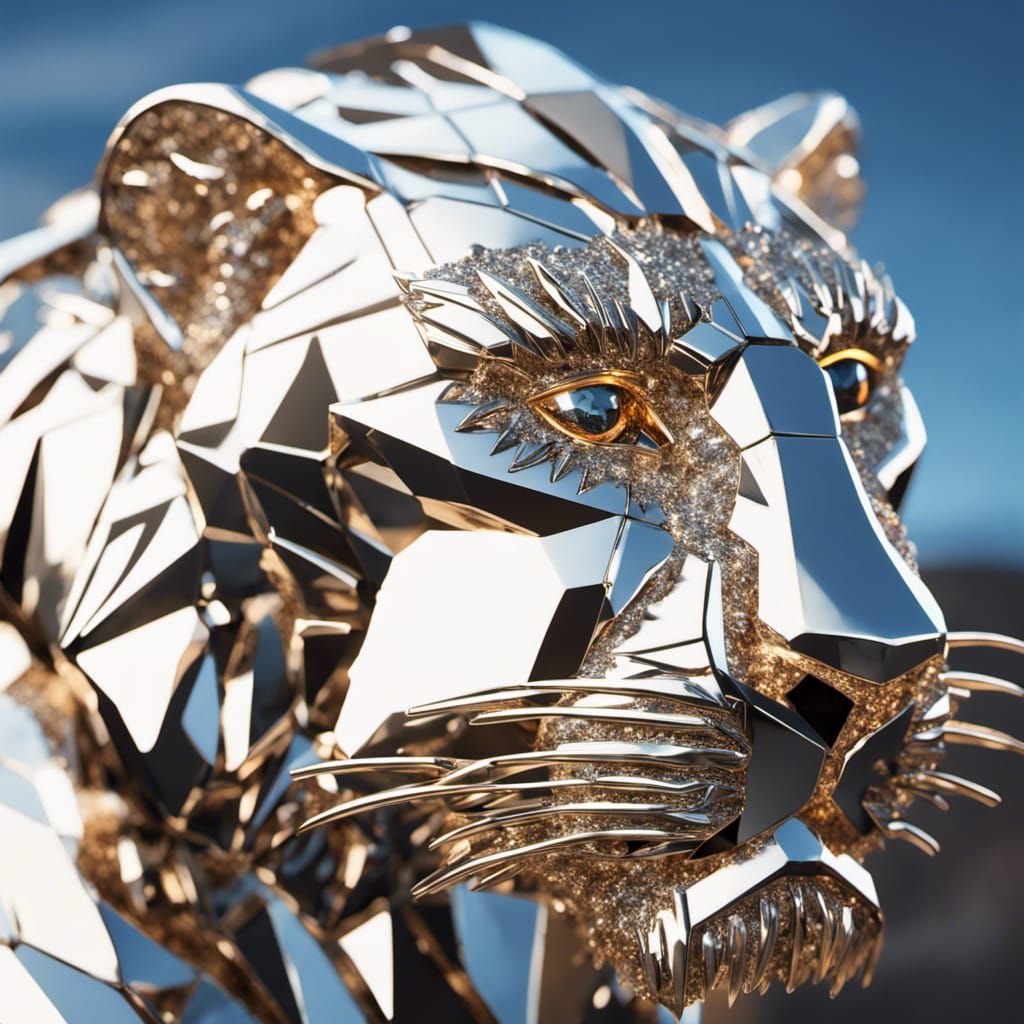 Diamond Lion in Futuristic Sci-Fi Setting