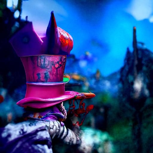 Fantastical Detailed Matte Painting of the Mad Hatter