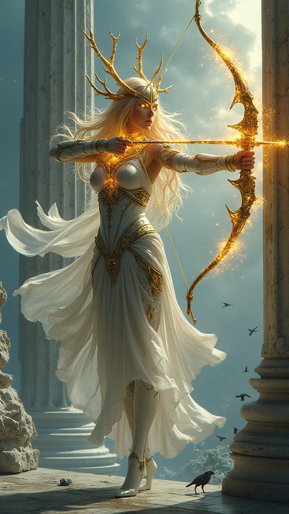 Mythpunk Valkyrie Archer with Biomechanical Bow