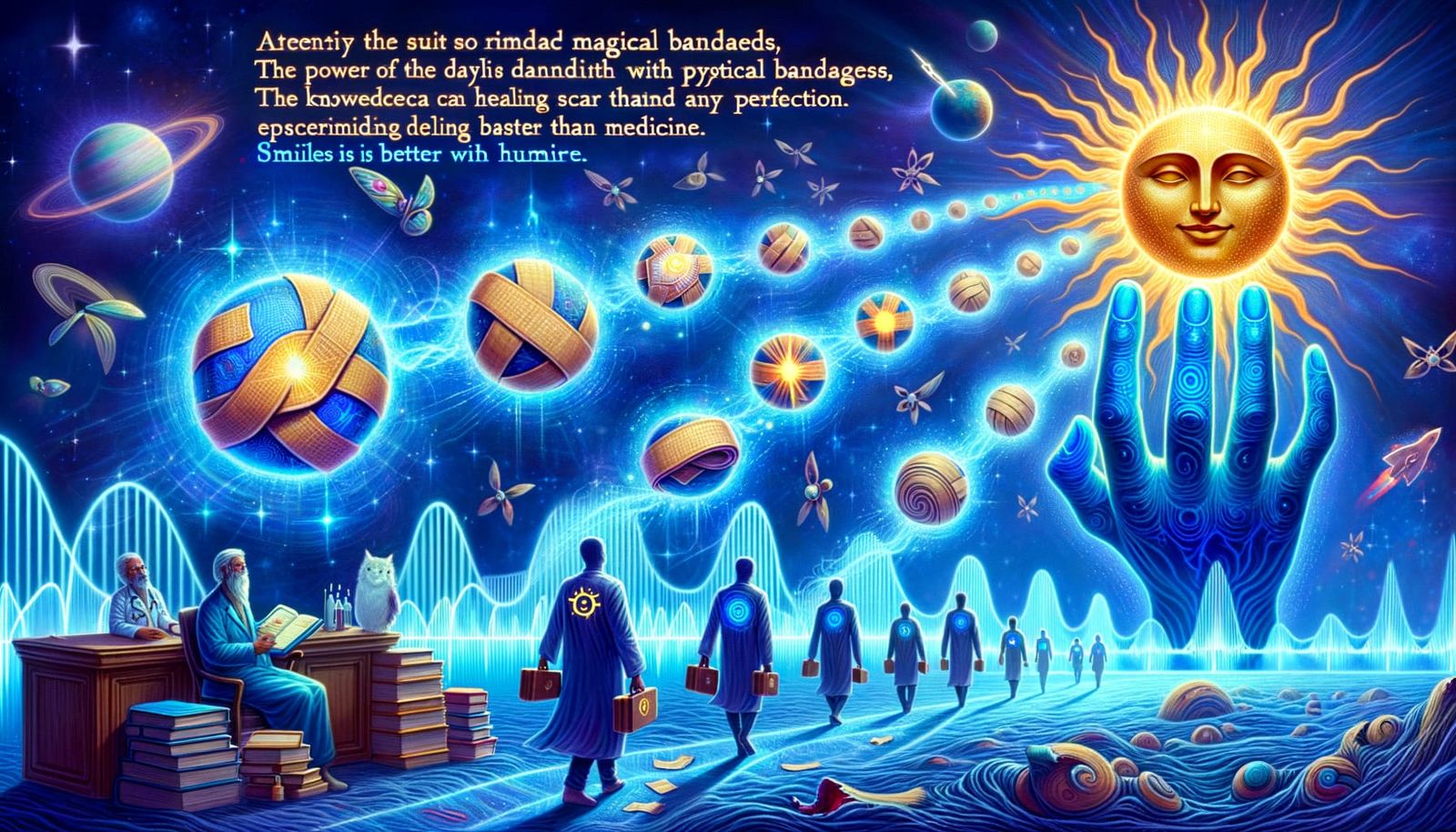 Mystical Blue Hand Heals Past Wounds in Cosmic Clinic