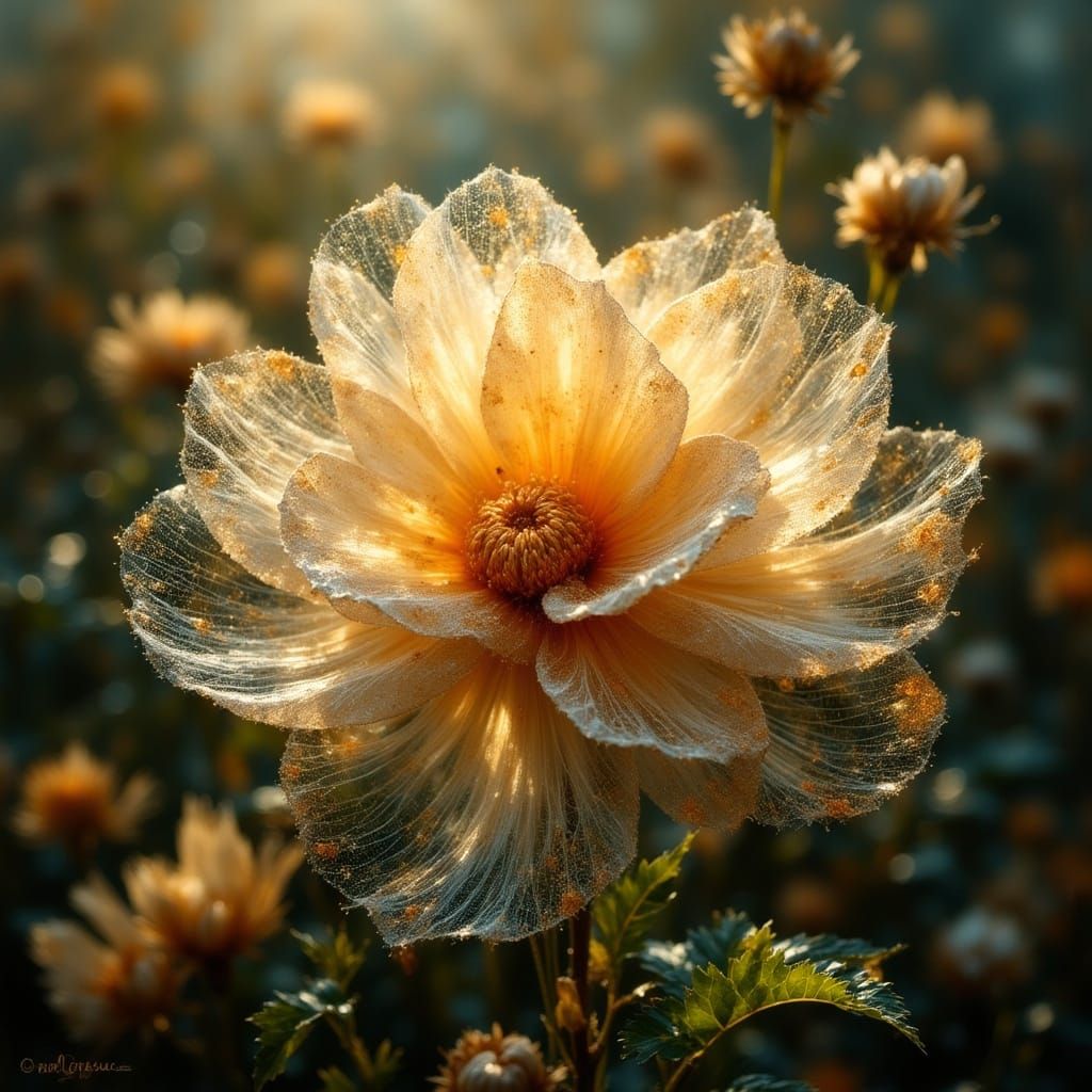 Spiderweb Flower in Hyperrealistic Detail