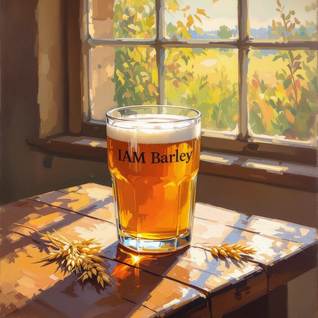 Sunlit IAM Barley in Impressionist Style